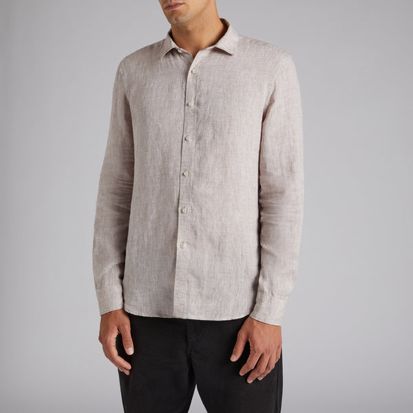 Yarn-dyed linen sand shirt - 2024