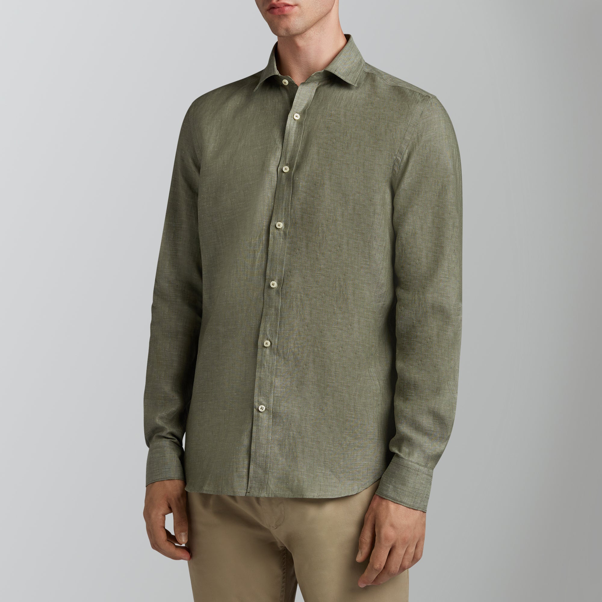Yarn-dyed linen safari shirt – www.store.womostore.com